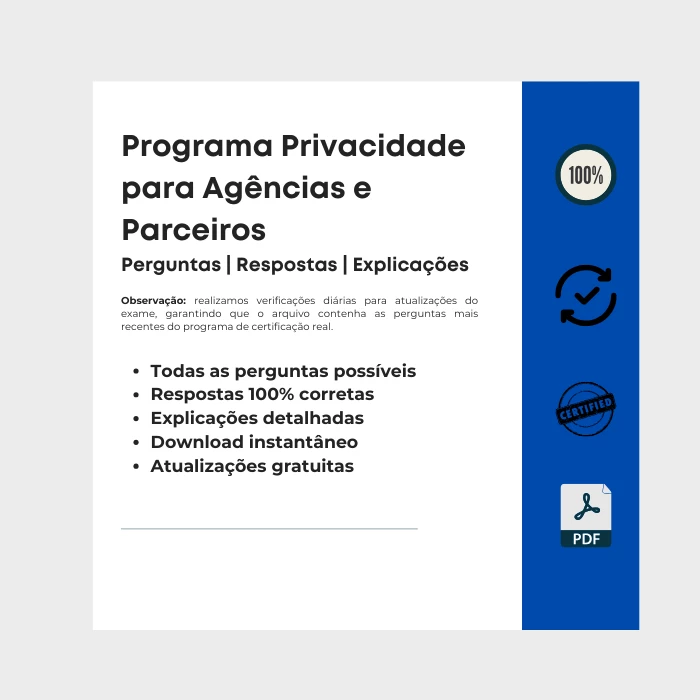 Imagem mostrando a capa do e-book intitulado Certificação do programa Privacidade para agências e parceiros